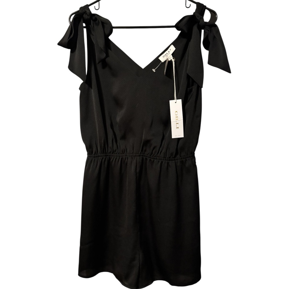 Gilli Elegant Black Tie-Shoulder romper
